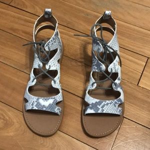 Snake print gladiator sandal